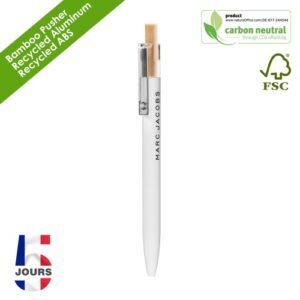 AAARR Stylo bille Alu Recylé Blanc Mat FR