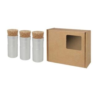 Ensemble de trois jardinets de bureau Hey Pots avec mélange de fleurs