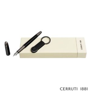 Parure CERRUTI 1881 (stylo plume & porte-clefs)