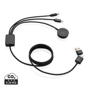 Câble 6-en-1 avec chargeur de montre en rPET RCS Terra