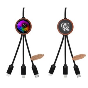 Câble en bambou lumineux rond  5-en-1
