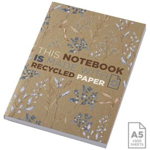 Cahier kraft Novella Austen A5 recyclé à couverture souple de 100 feuilles