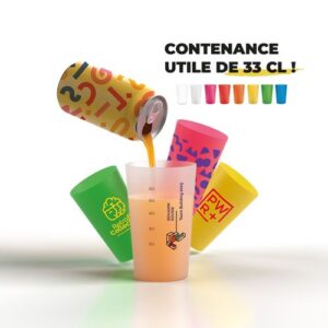 GOBELET PLASTIQUE REUTILISABLE 39 cl RAS BORD
