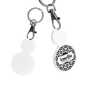 PORTE-CLE MOUSQUETON AVEC JETON FORME ROND Ø35