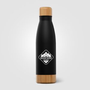 Ibiza Bamboo - 650 ml Bouteille en acier inoxydable à double paroi