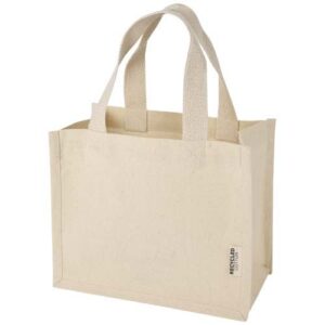 Mini sac shopping Odessa à soufflet en coton recyclé de 9 L et 220 g/m² certifié GRS