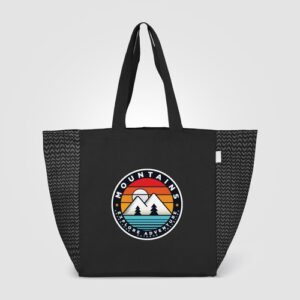 Sac Toronto fourre-tout en coton recyclé à motif chevron - 225 gsm