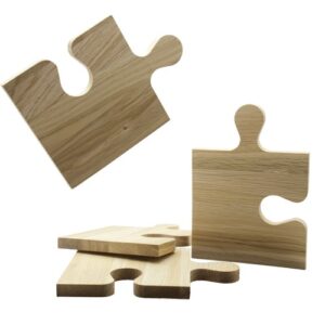 set de 4 planches à découper puzzle 100% FSC® chêne