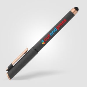 Stylo gel stylet York, plastique recyclé, finition bronze