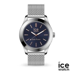 ICE steel solar Silver Dark Blue Milanese