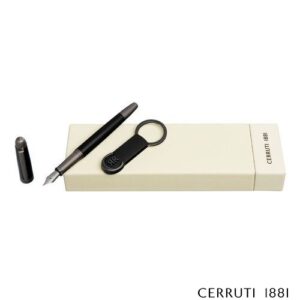 Parure CERRUTI 1881 (stylo plume & porte-clefs)