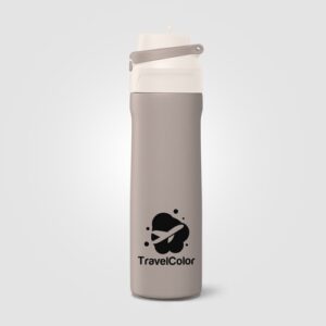 Gourde Lynk, acier inoxydable recyclé, bouchon avec paille, étanche - 680 ml