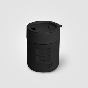 Obsidian - Mug en Céramique et Silicone Mat de 295 ml avec Couvercle