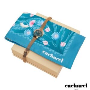 Set Foulard Astrid White + Montre Astrid Silver & Navy