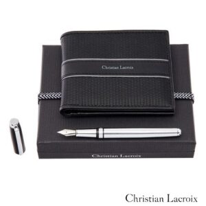 Set Portefeuille-cartes Caprio Black + Stylo plume Caprio Soft Black