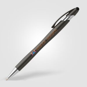 Stylo La Jolla en plastique recyclé avec finition métallique et stylet