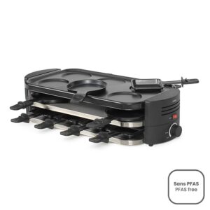 Appareil à raclette, pizzas et crêpes 8 personnes
