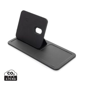 Chargeur de bureau 3 en 1 en PU recyclé RCS Swiss Peak