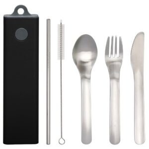 Set de couverts 5pcs acier inoxydable avec étui - ENVIRONNEMENT & NATURE