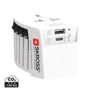 SKROSS Adaptateur de voyage universel MUV 2-Pôles avec USB