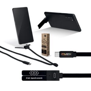 CÂBLE DE CHARGE RAPIDE USB-C AVEC SUPPORT DE TÉLÉPHONE PLIABLE