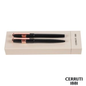 Parure Block Brushed Black (stylo bille & stylo roller)