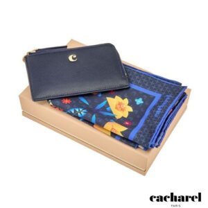 Parure Cacharel Navy (porte-cartes & foulard)
