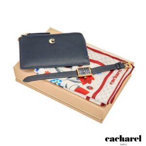 Parure Cacharel (porte-cartes, montre & foulard)