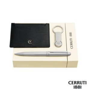 Parure CERRUTI 1881 (stylo bille, porte-clefs & porte-cartes)