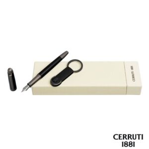Parure CERRUTI 1881 (stylo plume & porte-clefs)
