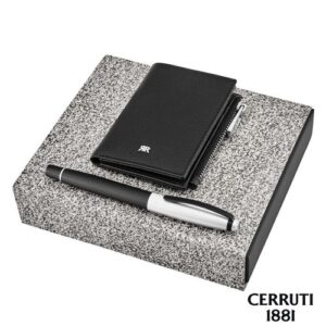 Parure CERRUTI 1881 (stylo roller & porte-cartes)