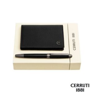 Parure CERRUTI 1881 (stylo roller & porte-cartes)