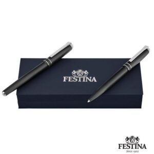 Parure Classicals Brushed Black & Chrome (stylo bille & stylo plume)