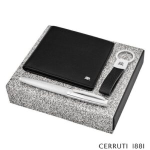 Parure Jefferson (stylo roller, porte-clefs & portefeuille)