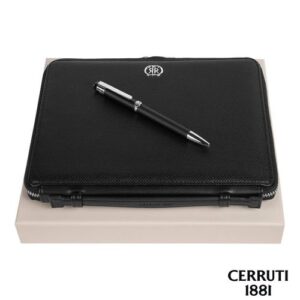 Parure Regent Black (stylo bille & conférencier A5)