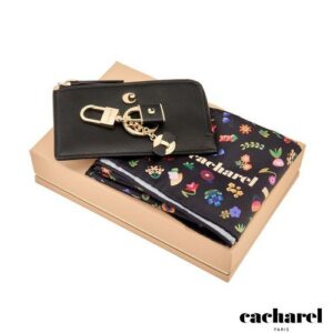 Parure Séraphine Black (porte-clefs, porte-cartes & foulard)