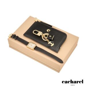 Parure Séraphine Black (porte-clefs, porte-cartes & montre)