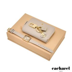 Parure Séraphine Light Grey (porte-clefs, portefeuille zip & montre)