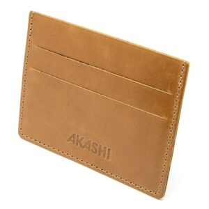 PORTE-CARTES HORIZONTAL AVEC OU SANS ANTI-RFID  EN CUIR VERITABLE MARRON FONCE