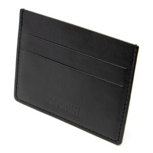 PORTE-CARTES HORIZONTAL AVEC OU SANS ANTI-RFID EN SIMILI-CUIR LISSE NOIR